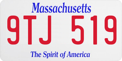 MA license plate 9TJ519