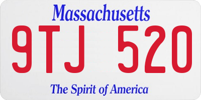 MA license plate 9TJ520