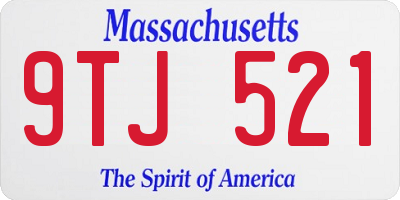MA license plate 9TJ521