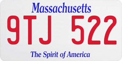 MA license plate 9TJ522