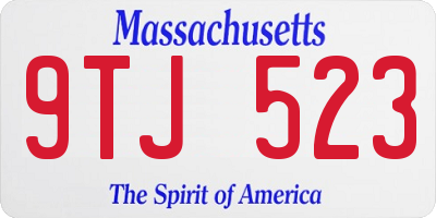 MA license plate 9TJ523