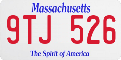 MA license plate 9TJ526