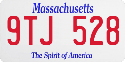 MA license plate 9TJ528