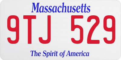MA license plate 9TJ529