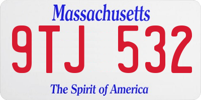 MA license plate 9TJ532