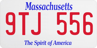 MA license plate 9TJ556