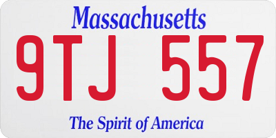 MA license plate 9TJ557