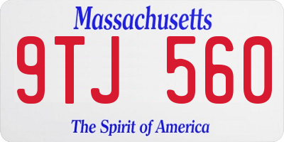 MA license plate 9TJ560