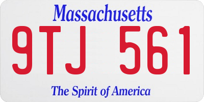 MA license plate 9TJ561