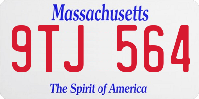 MA license plate 9TJ564