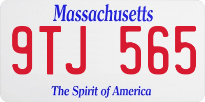 MA license plate 9TJ565