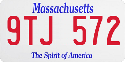 MA license plate 9TJ572