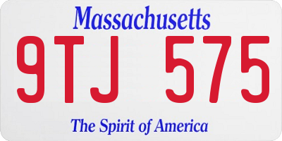 MA license plate 9TJ575
