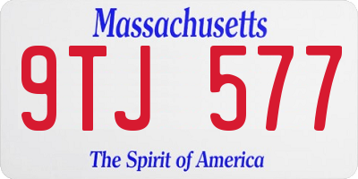 MA license plate 9TJ577