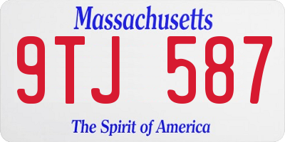 MA license plate 9TJ587