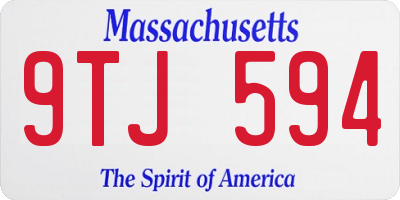 MA license plate 9TJ594