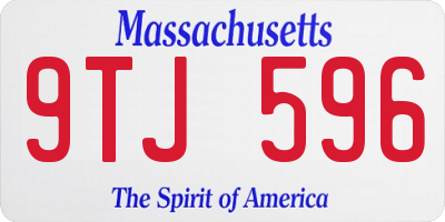 MA license plate 9TJ596