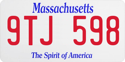 MA license plate 9TJ598