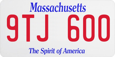 MA license plate 9TJ600