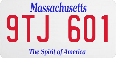 MA license plate 9TJ601