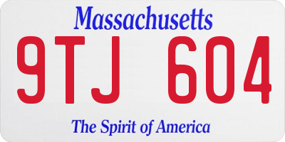 MA license plate 9TJ604