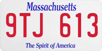 MA license plate 9TJ613