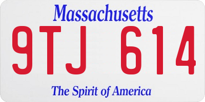 MA license plate 9TJ614