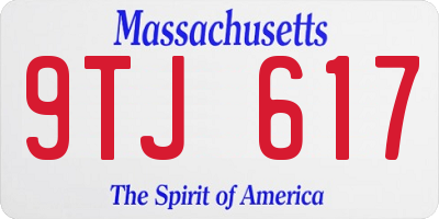 MA license plate 9TJ617
