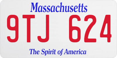 MA license plate 9TJ624
