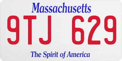 MA license plate 9TJ629