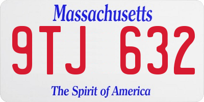 MA license plate 9TJ632