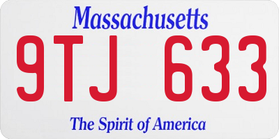 MA license plate 9TJ633