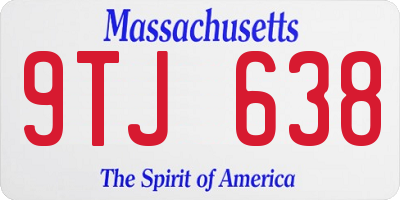 MA license plate 9TJ638