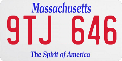 MA license plate 9TJ646