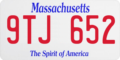 MA license plate 9TJ652