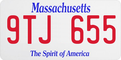 MA license plate 9TJ655