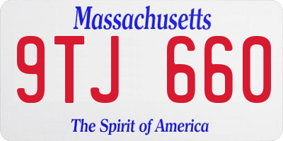 MA license plate 9TJ660