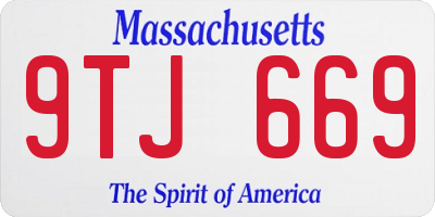 MA license plate 9TJ669