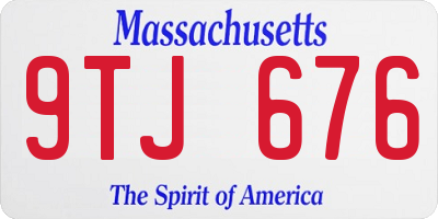 MA license plate 9TJ676