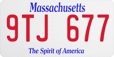 MA license plate 9TJ677