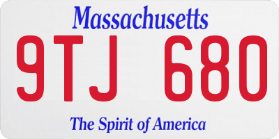 MA license plate 9TJ680