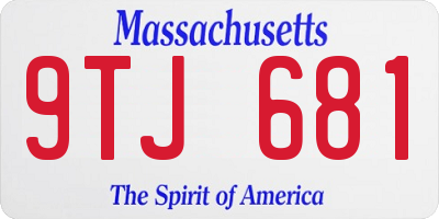 MA license plate 9TJ681