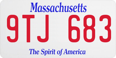 MA license plate 9TJ683