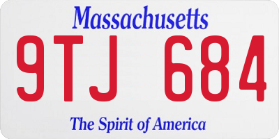 MA license plate 9TJ684