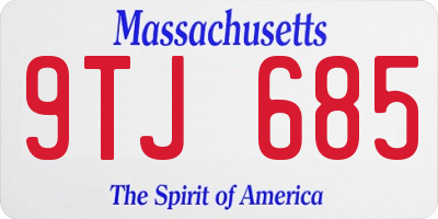 MA license plate 9TJ685