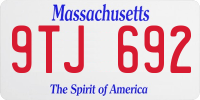 MA license plate 9TJ692
