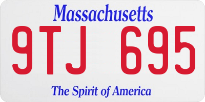 MA license plate 9TJ695