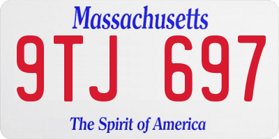 MA license plate 9TJ697