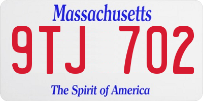MA license plate 9TJ702