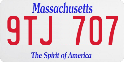 MA license plate 9TJ707